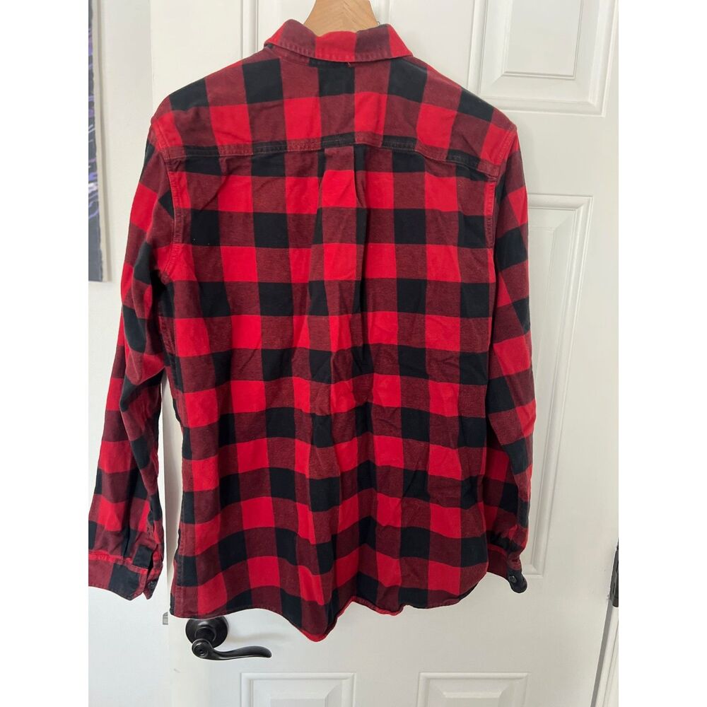 Eddie Bauer Classic Fit Red & Black Buffalo Check Flannel Shirt Men's Tall Large